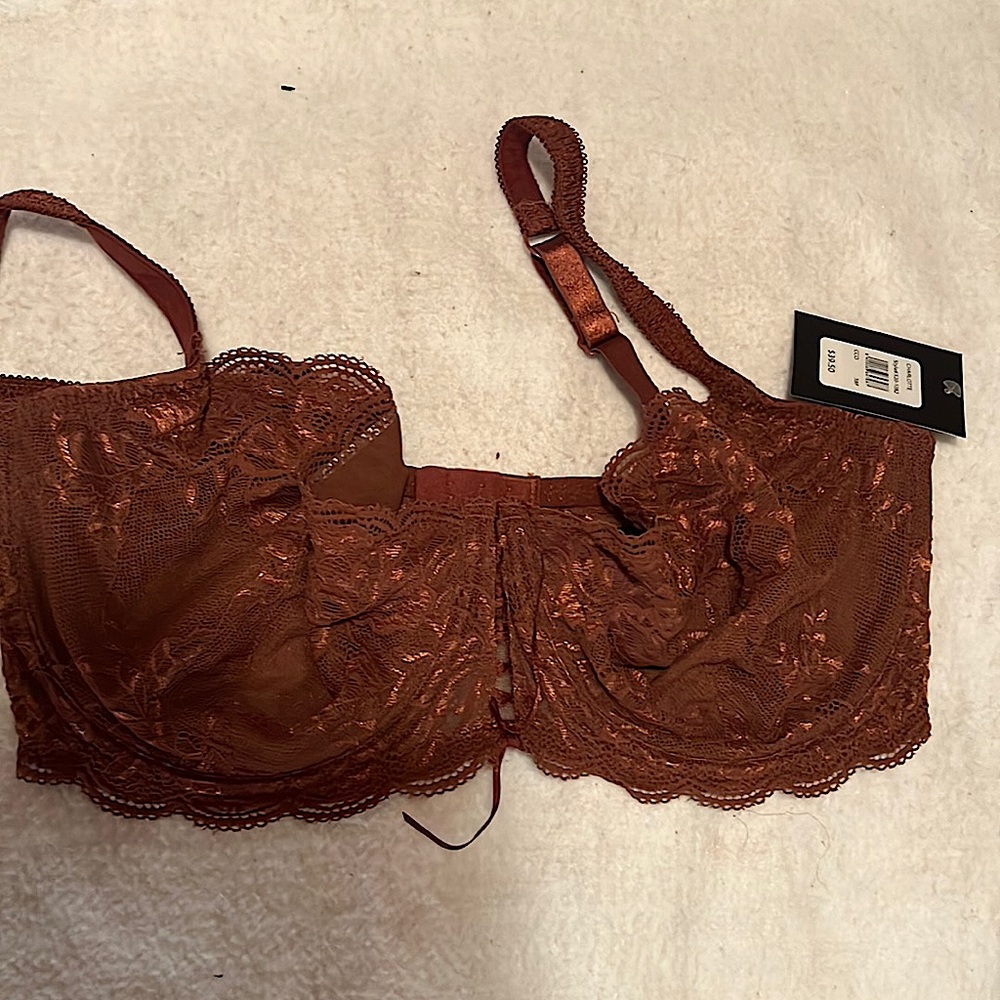 New Frederick’s of Hollywood “Charlotte” bra coco brown size 38F